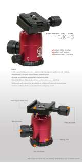   2540TM(Red) Carbon Fiber Camera Tripod Monopod + Ball Head  
