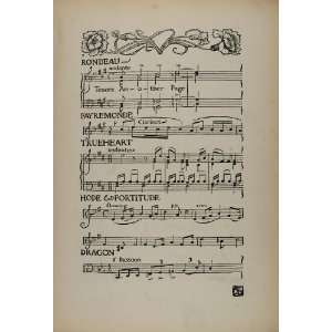  1899 Print Music Notes Rondeau Masque Malcolm Lawson 