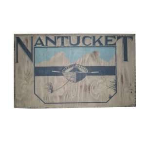  Nantucket Wooden Sign   Boat on Beach   Handmade