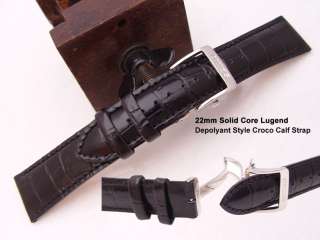 Seiko 22mm Depolyant Style Croco Calf Watch Strap  