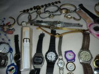 Large Lot Used Watches Waltham Wadsworth Jubilee Clinton Seiko Bulova 