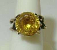 Ring 10ky gold round citrine quartz November birthstone  