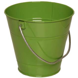 JAM Paper Green Small Colorful Metal Pail Buckets   sold individually 
