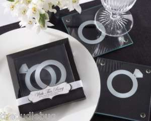 72 WEDDING FAVORS WITH THIS RING HIS AND HERS COASTERS  