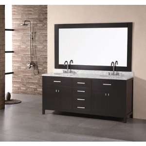   72) Contemporary double sink vanity set w/ marble top