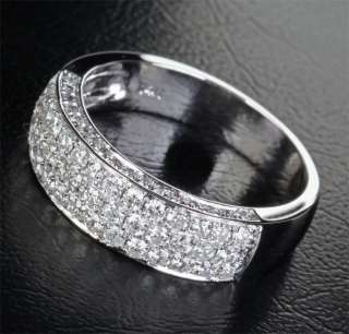 21CT DIAMOND SOLID 14K WHITE GOLD PAVE Women Mens Engagement WEDDING 