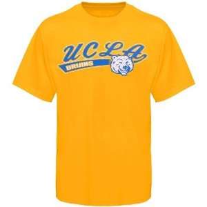  UCLA Bruins Gold Mascot Script T shirt