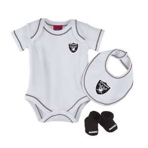   Baby Infant Oakland Raiders 3pc Onesie Booties Bib