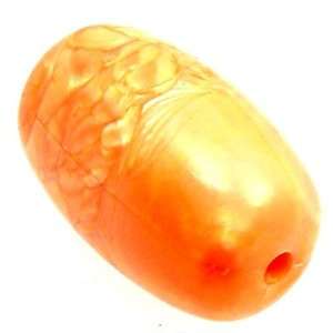 Peach Barrel acrylic plastic beads (16 pcs). 26mm long x 18mm wide (1 