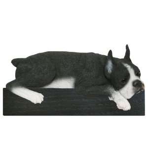  Black/White Cropped Ears Boxer Dog Shelf and Wall Plaque 