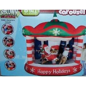  8ft Airblown Inflatable Christmas Carousel: Home & Kitchen