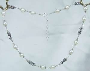 8mm white Fresh water pearl ~ Sterling Silver necklace  