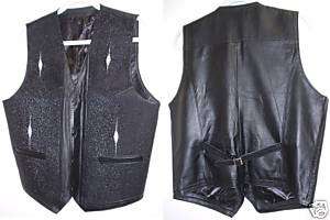 Stingray Leather Vest with 4 Pearls Design, Genuine Stingray Leather 