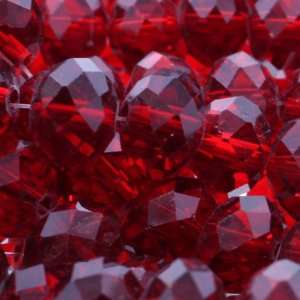 Red Glass Beads  Rondell Plain   10 12mm Diameter, Sold by 16 Inch 