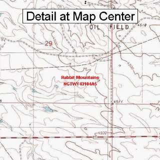 USGS Topographic Quadrangle Map   Rabbit Mountains, Wyoming (Folded 