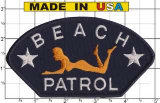 Beach Patrol Sexy Girl Surfing Surfer Iron On Hat Patch USA MADE 