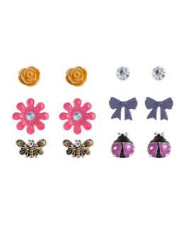   Col) 6 Pack Individual Design Stud Earrings  242391899  New Look