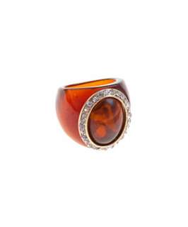 Brown Pattern (Brown) Oval Tortoiseshell Ring  247688929  New Look