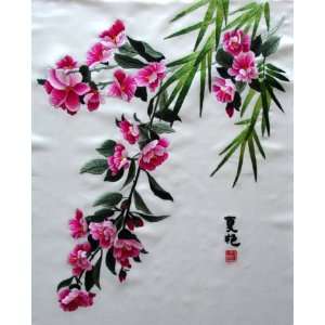  Chinese Hunan Silk Embroidery Flower 