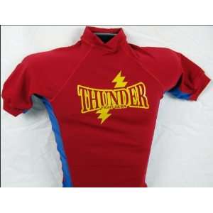    Thunder Short Sleeve Rash Guard Red & Blue: Sports & Outdoors