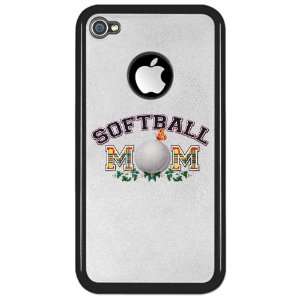   iPhone 4 or 4S Clear Case Black Softball Mom With Ivy 