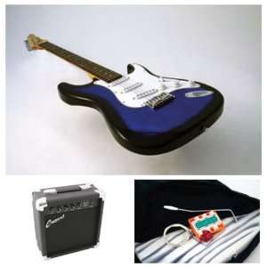  Crescent 39 Transparent Blue Electric Guitar with 