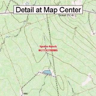  USGS Topographic Quadrangle Map   Spohn Ranch, Texas 