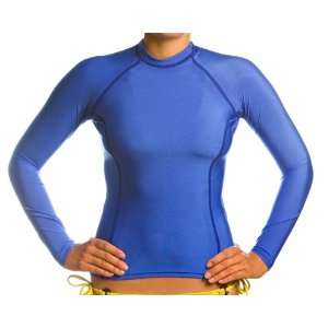  Womens SPF 50+ Royal Blue Long Sleeve Rash Guard Sports 