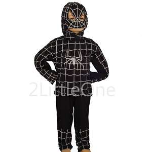 Black Spiderman Hero Boy Fancy Party Costume Size 2T 7  