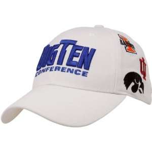  Top Of The World Big Ten Gear White All Over Logo 
