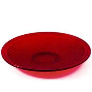 Upcycled Traffic Light Lense Bowl Red 