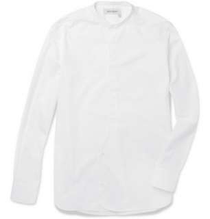 Yves Saint Laurent Contrast Grandad Collar Cotton Shirt  MR PORTER