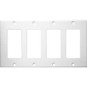   Steel Metal Wall Plates 4 Gang Decorator/GFCI White