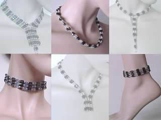 14 Magnetic Hematite Wrap Bracelet Black Crystal NR  