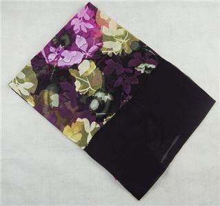 Purple Grapes Oblong Chiffon Silk Scarf Warp Flowers  