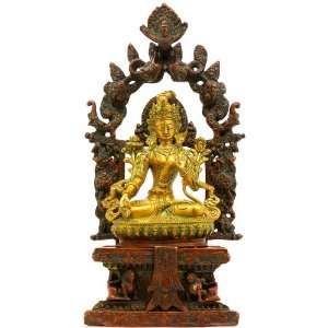  Goddess White Tara Seated on Six Ornament Throne of 