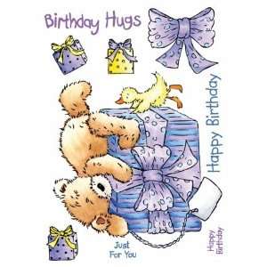   Bear Unmounted Rubber Stamp Set: Birthday Hugs: Arts, Crafts & Sewing