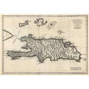  Antique Map of Haiti and Dominican Republic (1768) by 