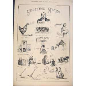  Sporting Notes Sketches Sport Cricket 1879 Old Print