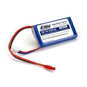 E Flite 430mAh 2S 7.4V 20C LiPo Battery, 20GA JST Toys & Games