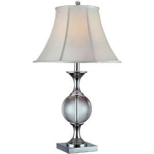 Lite Source Lucilla 1 Light Table Lamp, Chrome/Crystal With Fabric 