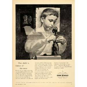  1957 Ad Rand McNally Printing Publishing Boy Sculpting 