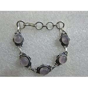   Jewelry Silver Oxidized Bracelet Studded with Black Onyx: Mogul