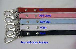 Bling Personalized Dog Collar Matching Leather Leash  