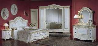 Luxus Doppelbett Blattgold Möbel Italia Klassik Barock Rokoko Royal 