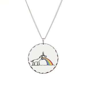   Necklace Circle Charm Unicorn Vomiting Rainbow: Artsmith Inc: Jewelry
