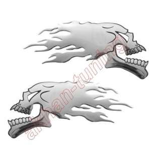 3D Emblem Chrom   Skull Totenkopf Flamme   Zeichen Logo 3D15031 5 