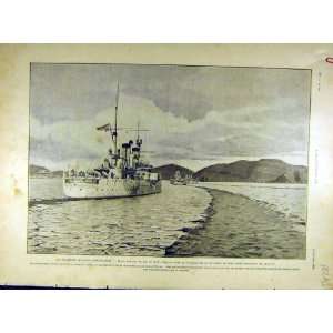  1904 Russian Japanese War Port Arthur Navy Fleet Print 