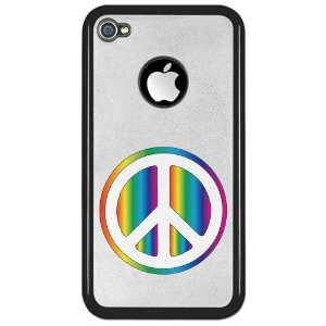  iPhone 4 or 4S Clear Case Black Chromatic Peace Symbol 
