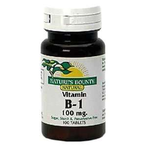  Natures Bounty Natural Vitamin B1, 100mg, 100 Tablets 